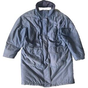 Woolrich Rugged Outdoorwear Vintage 80s Mens XL Nylon Insulated Coat Long Blue